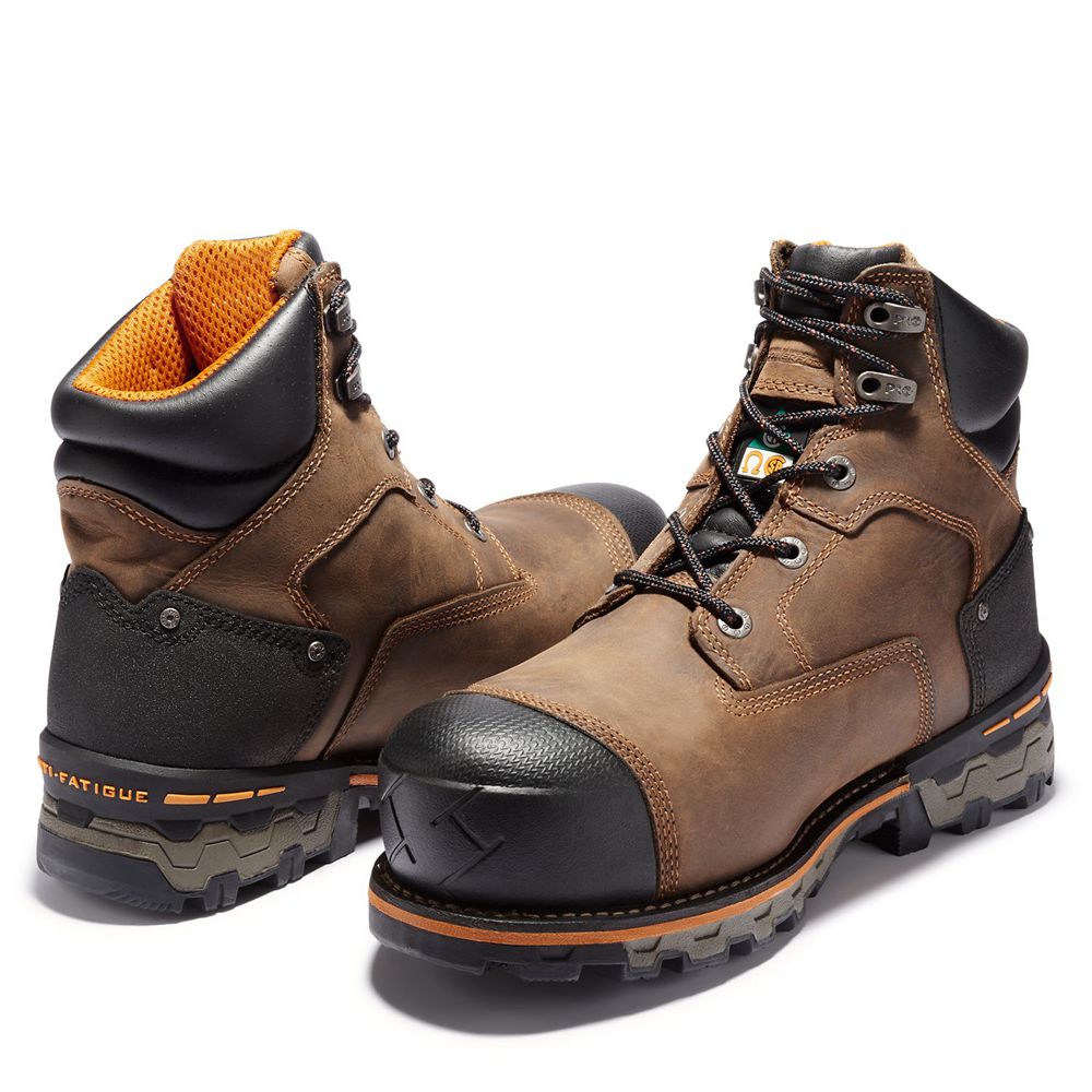 Timberland Mens Work Boots PRO® Boondock 6\" Comp Toe - Brown/Black - India FM1742983